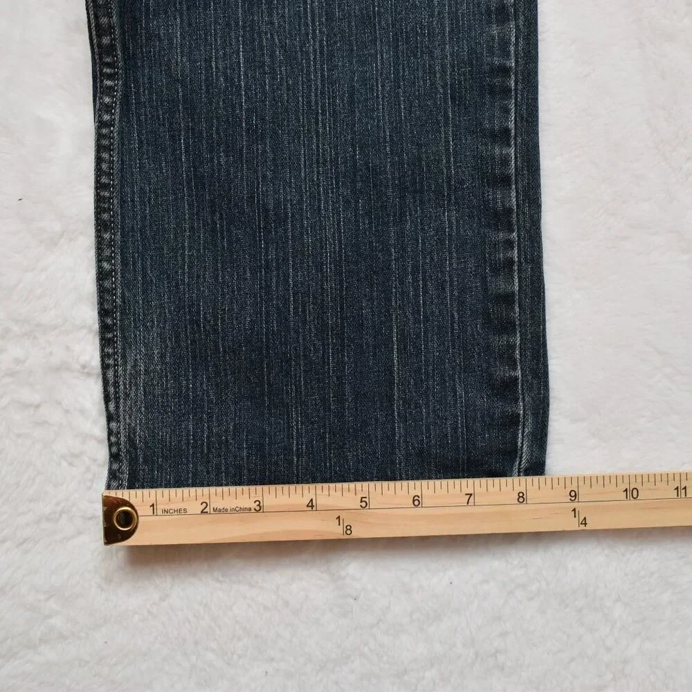 Levis 514 Mens Jeans Sz 36 x 30 Straight Dark Wash Denim Distressed 5 Pocket